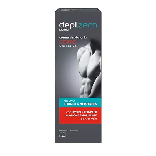 Depilzero Crema Depilatoria Uomo con Aloe Vera per Pelle Liscia e Morbida