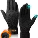 DOVAVA Guanti Touch Screen a Maglia per Uomo con Fodera Morbida