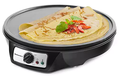 Elite Gourmet Crepiera ECP-126 elettrica per crêpes e pancake con accessori