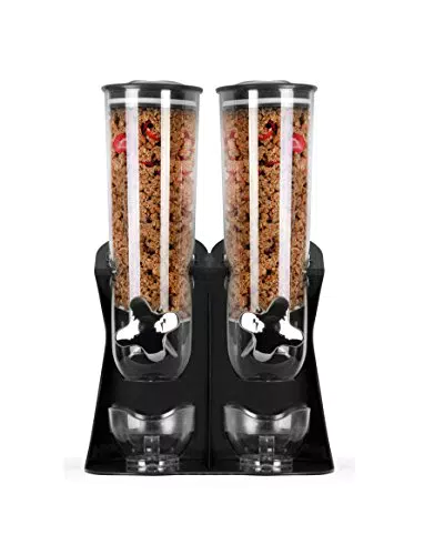 Enyaa Dispenser per Cereali e Alimenti Secchi con Vassoio per Briciole
