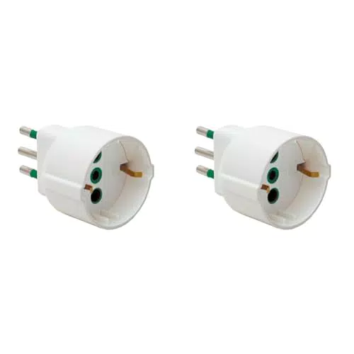 FANTON Adattatore Bipasso 10A a Schuko 16A Presa Italiana/Tedesca