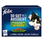 Felix Cibo per Gatti in Gelatina, Mix di Varietà, Confezione da 6 Sacchetti