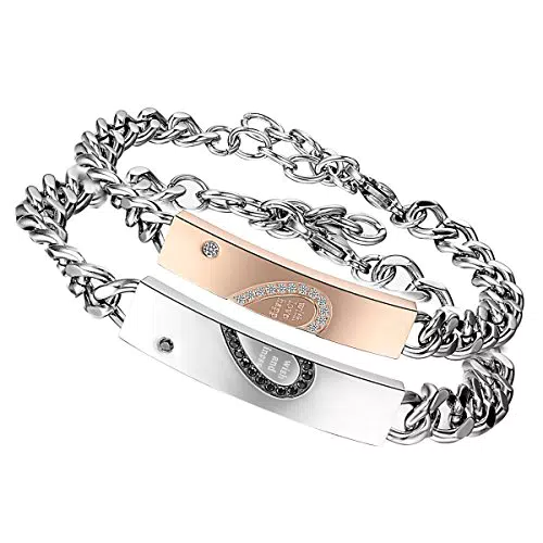 Flongo Bracciale Cuore per Fidanzati - Regalo Romantico e Significativo