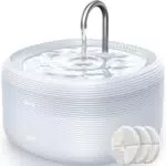 FEELNEEDY Fontanella Silenziosa per Gatti con Luci a LED e Rubinetto Distributore d'Acqua
