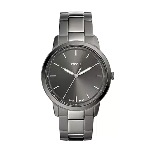 Fossil Minimalist Orologio da Uomo con Movimento al Quarzo e Bracciale in Acciaio