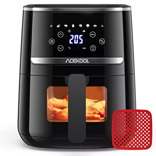 Friggitrice ad Aria 1500W con 8 Programmi e Tappetino in Silicone Gratis