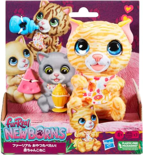 FurReal Newborns Gattina - Peluche Interattivo con Effetti Sonori per Bambini