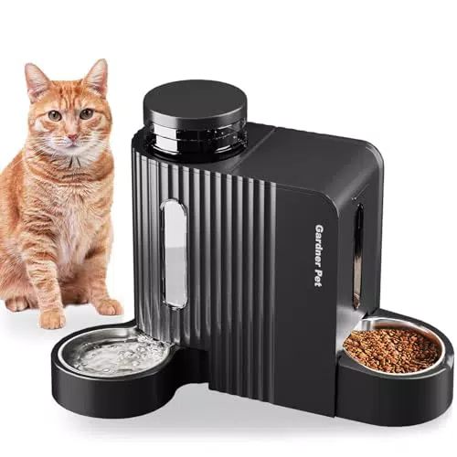 Gardner Pet Distributore Automatico Cibo e Acqua per Gatti con Ciotola Inox