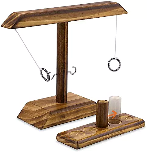 Ring Toss Game - Gioco di Lancio Interattivo in Legno per Feste e Divertimento