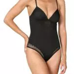 Goldenpoint Body Imbottito Senza Ferretto in Pizzo e Microfibra con Spalline Regolabili
