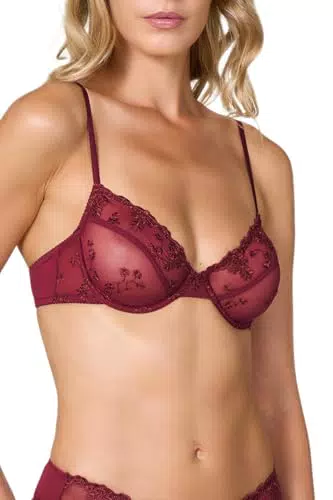 Goldenpoint Reggiseno con Ferretto Mini Nyx in Broccato Floreale e Spalline Regolabili