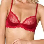 Goldenpoint Reggiseno Semi-Imbottito con Ferretto in Pizzo e Satin, Spalline Regolabili