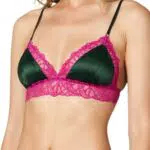 Goldenpoint Intimo Donna Triangolo Imbottito Aura in Pizzo e Satin con Spalline Regolabili