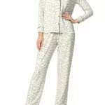 Goldenpoint Pigiama Donna Lungo con Bottoni e Maniche Lunghe