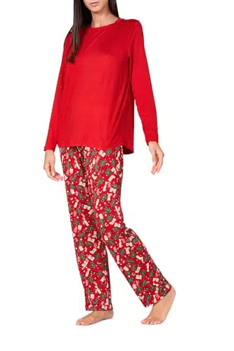 Goldenpoint Pigiama Lungo Donna con Maniche Lunghe e Colletto a Camicia