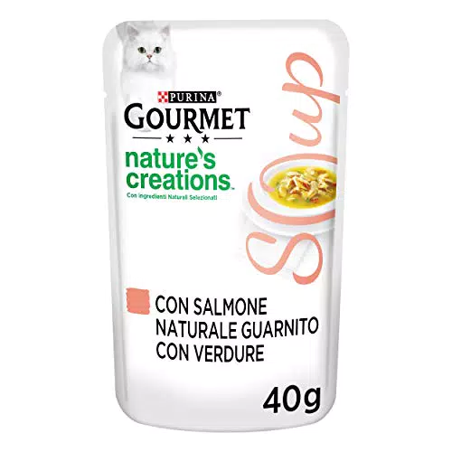 GOURMET Nature's Creations Soup Cibo Umido per Gatti con Salmone e Verdure