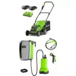 Greenworks Tagliaerba a Batteria 36cm con 2 Batterie 24V e Caricabatterie