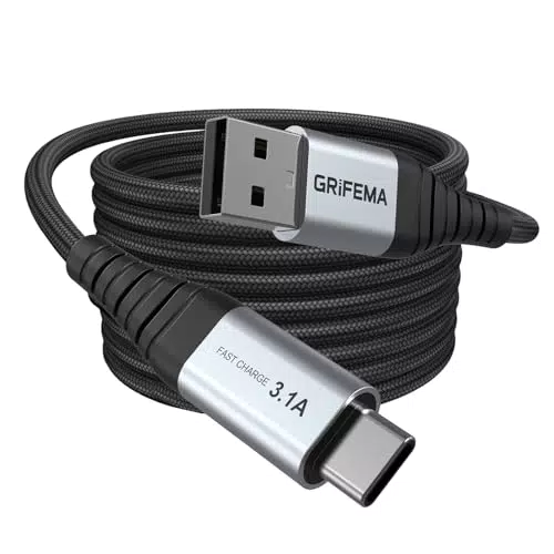 Grifema Cavo USB-A a USB-C 2m Carica Rapida 3,1A QC3.0 per iPhone e Samsung