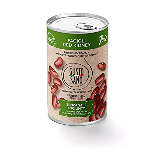 Gusto Sano Fagioli Red Kidney Bio Pronti, Senza Sale Aggiunto, Non OGM