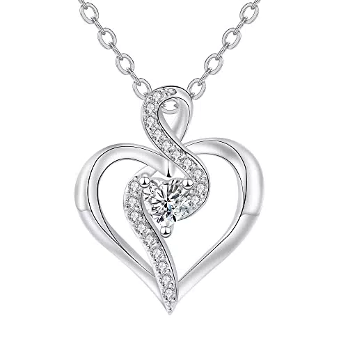 Hifeeled Collana Cuore Donna in Argento Sterling 925 Regolabile Infinito