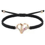 J.Endéar Bracciale Mamma in Argento 925 con Cuore e Zirconi Rossi - Regalo Perfetto