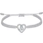 J.Endéar Bracciale Sorella in Argento 925, Gioielli Intrecciati Regolabili