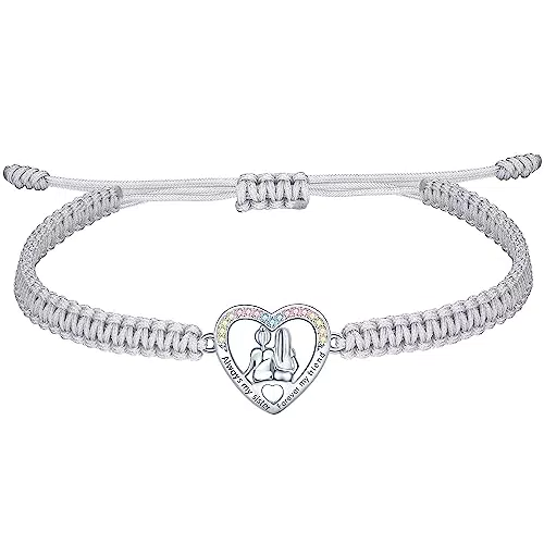 J.Endéar Bracciale Sorella in Argento 925, Gioielli Intrecciati Regolabili