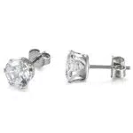 JewelryWe Orecchini in Acciaio Inossidabile con Zirconia Brillante, Modello Classico