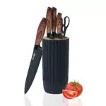 Justup Set di Coltelli da Cucina in Acciaio Inossidabile con Blocco