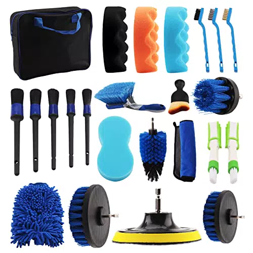 Kit Pulizia Auto - Spazzole e Accessori per Interni e Cerchioni