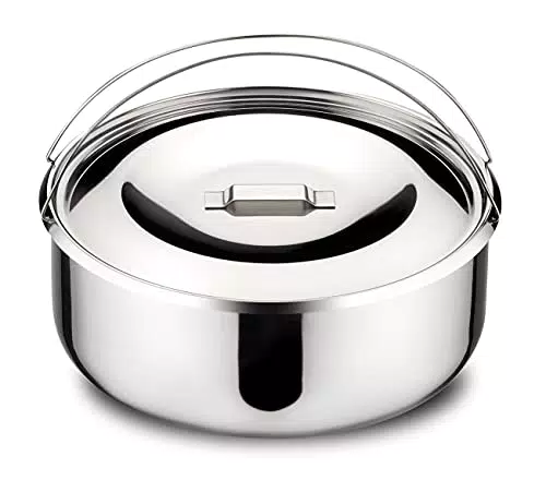 Lagostina Scodello con coperchio per pentola a pressione 5/6 litri, acciaio inox 20 cm