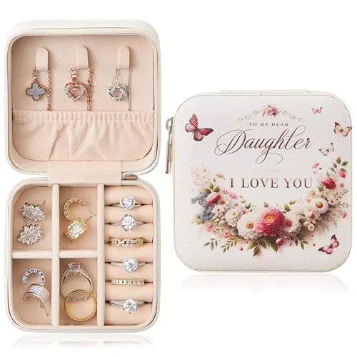 Larlary Portagioie Organizer per Gioielli da Donna - Anelli, Orecchini, Collane, Bracciali