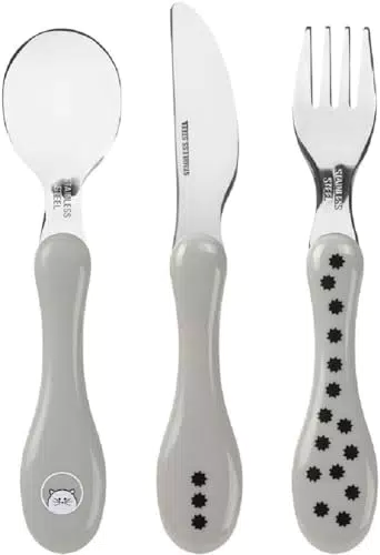 LÄSSIG Set di Posate per Bambini in Acciaio Inossidabile Little Chums Cat