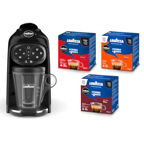 Lavazza A Modo Mio Macchina per Caffè Deséa con 88 Capsule Assortite