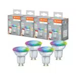 Ledvance Lampada Smart+ Matter GU10, 4,9W, Luce Bianca e Colorata, Compatibile con Assistenti Vocali