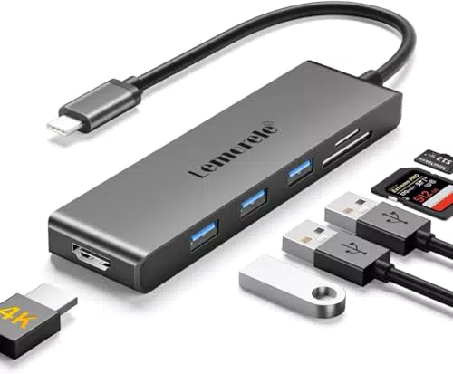 Lemorele Hub USB C HDMI 4K - Adattatore 6 in 1 per MacBook e iPad Pro M1