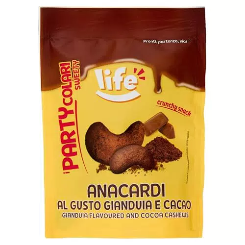 Life Anacardi Gianduia e Cacao - Snack Croccante per Dolci e Dessert