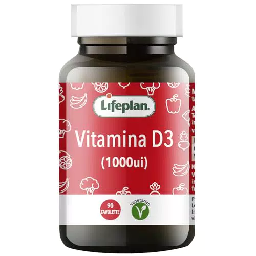 Lifeplan Vitamina D3 1000 UI - Integratore Alimentare per Ossa Forti