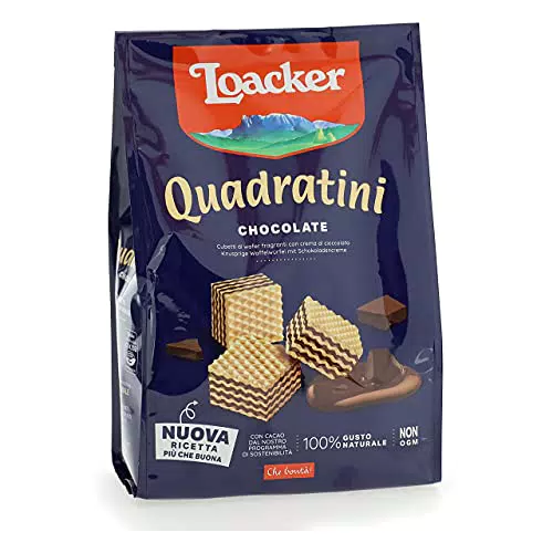 Loacker Quadratini al Cioccolato - Cialde di Wafer con Crema al Cacao