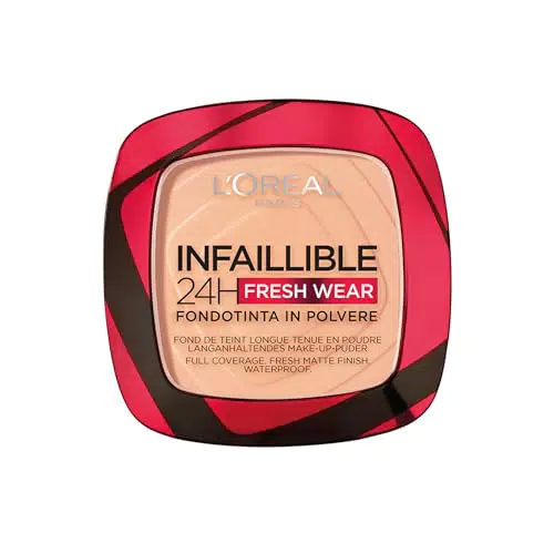 L'Oréal Paris Fondotinta in Polvere Fresh Wear 24H, Alta Coprenza e Lunga Tenuta