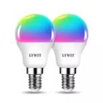 LVWIT Lampadina LED Smart WiFi E14 G45 Dimmerabile, Compatibile con Alexa e Google Assistant