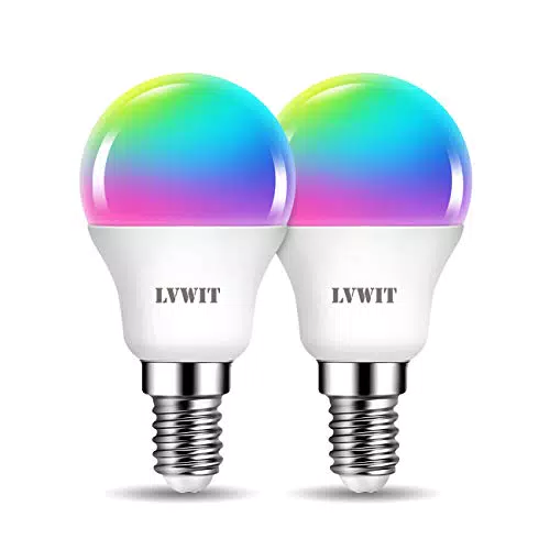 LVWIT Lampadina LED Smart WiFi E14 G45 Dimmerabile, Compatibile con Alexa e Google Assistant