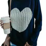 Felpa Oversize Donna - Maglione Casual Manica Lunga Girocollo Invernale