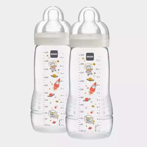 MAM Biberon Easy Active con Tettarella Misura 3, Ergonomico, 330 ml