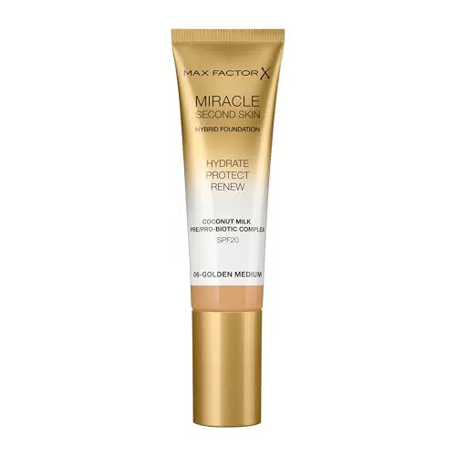 Max Factor Miracle Second Skin Fondotinta Naturale con Latte di Cocco e SPF 20