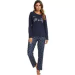 Mchodare Pigiama Donna Lungo in Cotone Invernale con Pantaloni a Quadri