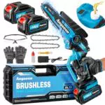 Mini Motosega a Batteria Brushless 1000W con Catena Regolabile e Pompetta Olio