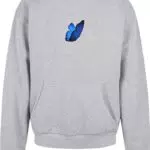 Mister Tee Felpa con Cappuccio Le Papillon Oversize con Stampa di Farfalle