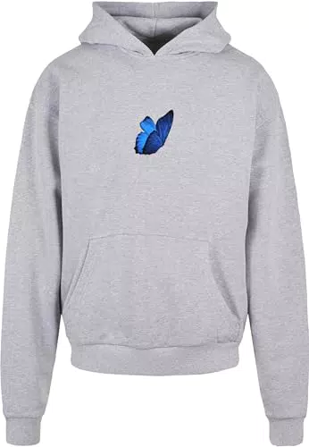 Mister Tee Felpa con Cappuccio Le Papillon Oversize con Stampa di Farfalle