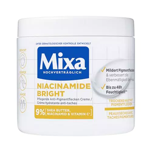 Mixa Crema Multiuso Idratante Anti-Pigmento con Niacinamide, Ipoallergenica
